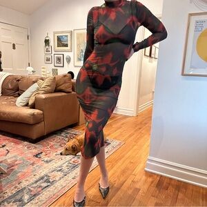 Elegant Multicolor Sheer Dress